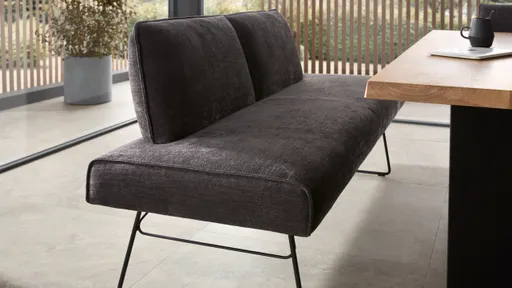 Polsterbank Elda - Breite ca. 184 cm, Stoff, Anthrazit