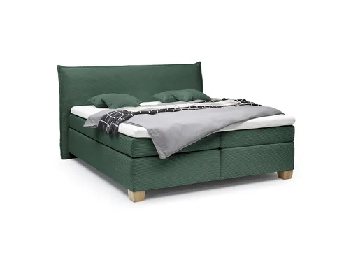  Boxspringbett HADAI- Liegefläche ca. 180x200 cm, Stoff, Opalgrün
