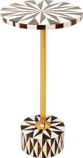 Beistelltisch- DH ca. 25x50 cm, Braun, Weiß, Stahl, Weiß