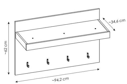 Paneel - B ca. 94 cm, Kaschmir, Stone Eiche Nachbildung