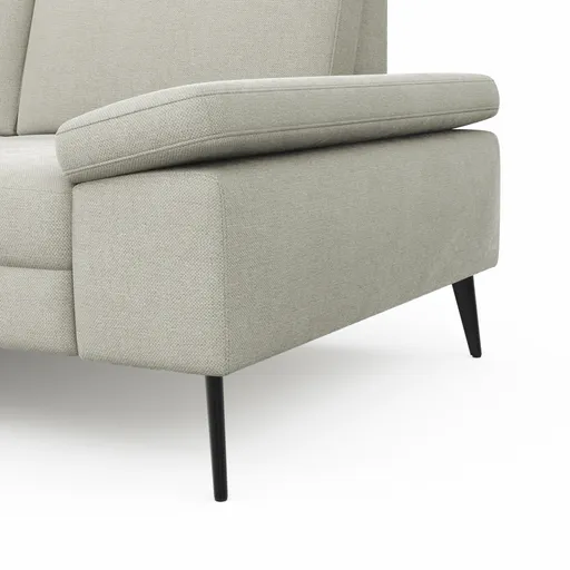 Ecksofa Houston - Longchair groß links mit 1,75-Sitzer, inkl. Sitztiefenverstellung und Armlehne klappbar, Stoff, Natur