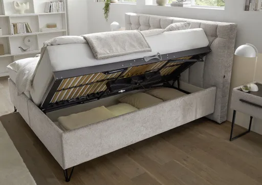 Polsterbett - Liegefläche ca. 180x200 cm, Stoff, Grau