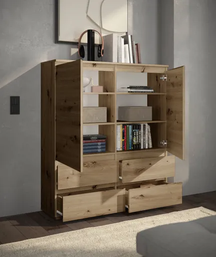 Highboard - B ca. 116 cm, Artisan Eiche Nachbildung
