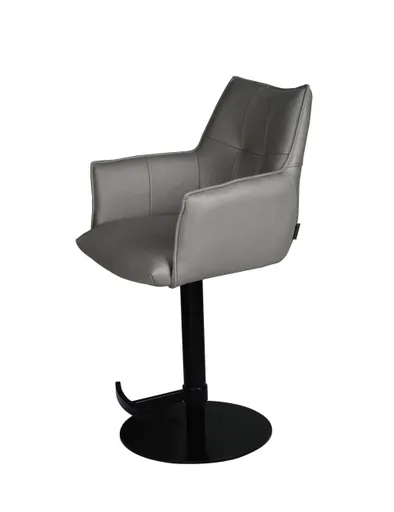 Barhocker MAKANA - drehbar, höhenverstellbar, Stoff, Hellgrau