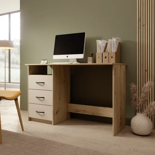 Schreibtisch - LB ca. 123x50 cm, Eiche Dekor, Kaschmir