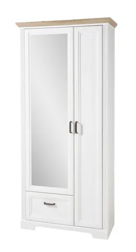 Garderobenschrank - B ca. 93 cm, Weiß, Artisan Eiche Nachbildung