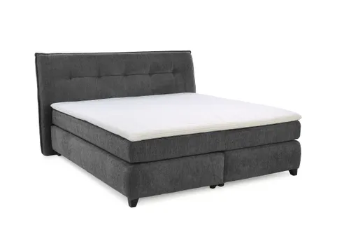 Boxspringbett JANKA MIX- Liegefläche ca. 180x200 cm, Stoff, Dunkelgrau
