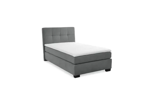 Boxspringbett JILA- Ligefläche ca. 120x200 cm, Stoff, Dunkelgrau