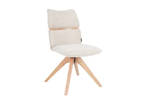 Stuhl MAROU - drehbar, Stoff, Beige