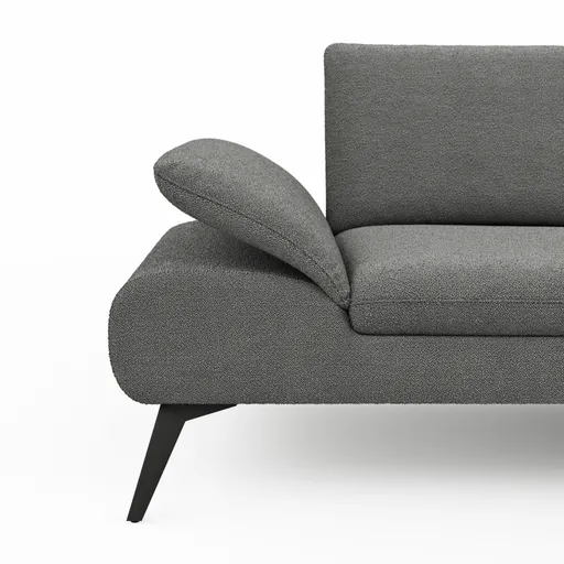 Ecksofa Collina - 2,5-Sitzer, Longchair rechts, Stoff, Dunkelgrau