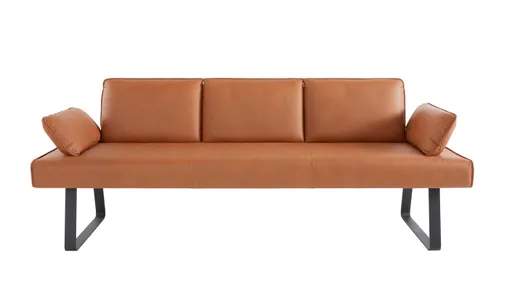 Polsterbank Elda - Breite ca. 236 cm, Leder, Cognac