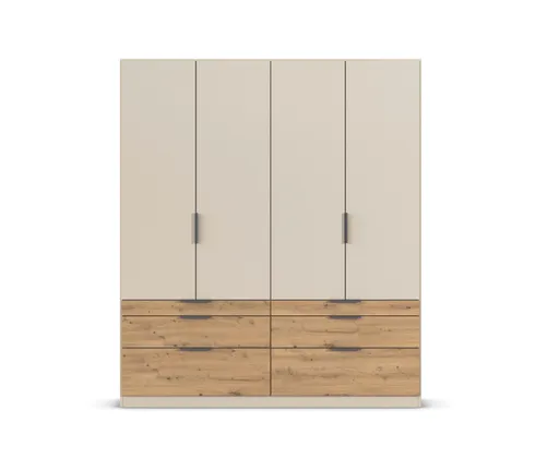 Drehtürenschrank RANI- B ca. 181 cm, Chapmpagner, Eiche Dekor
