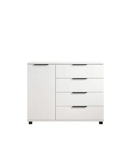 Kommode - B. ca. 120 cm, Dekor, Weiß