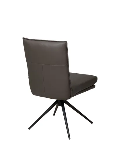 Stuhl MARCELLA - drehbar, Leder, Dunkelbraun