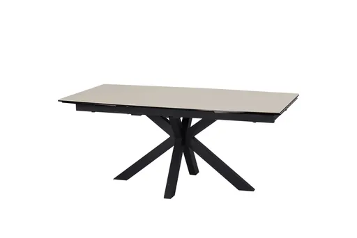 Esstisch MELANIA - ausziehbar, LB ca. 180x95 cm, Glaskeramik, Travertin farbig