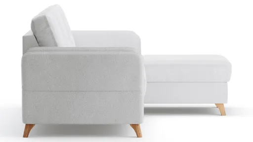 Ecksofa Vayra - 2,5-Sitzer mit Longchair rechts, Stoff, Offwhite