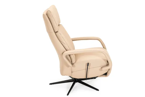 Sessel - Größe M, Relaxfunktion, Leder, Beige
