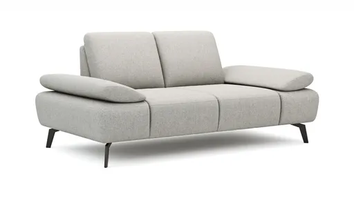 Sofa Theodor – 2-Sitzer inkl. Armlehne/Sitztiefe verstellbar, Stoff, Beige
