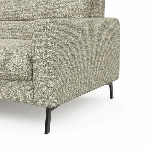Ecksofa Valera - 3-Sitzer mit Ecke rechts inkl. Rückenlehne verstellbar, Stoff, Limone