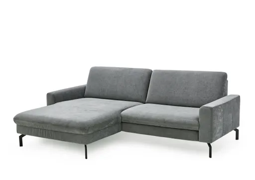 Ecksofa - Longchair links mit 1,5-Sitzer, Stoff, Anthrazit