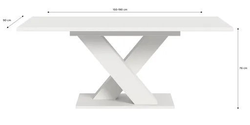 Esstisch - ausziehbar, LB ca. 150x90 cm, Weiß