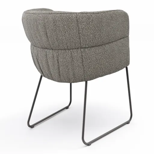 Armlehnstuhl Milana - Stoff, Grau