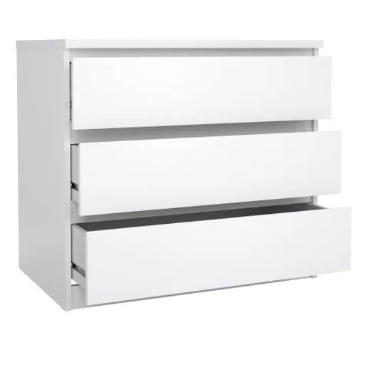 Kommode - B ca. 77 cm, Weiß Hochglanz