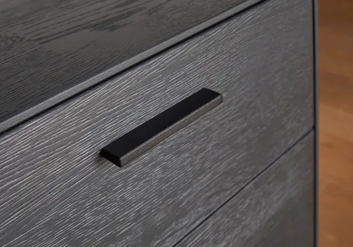 Lowboard Estana - Eiche massiv, Anthrazit 