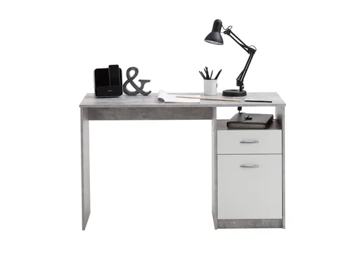 Schreibtisch- LB ca. 123x50 cm, Weiß, Schwarz