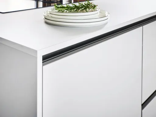 Inselküche 73.7710 HSP 1 721, Perlgrau Lack Hochglanz