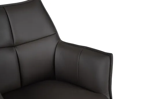 Barhocker MELE - drehbar, höhenverstellbar, Leder, Dunkelbraun