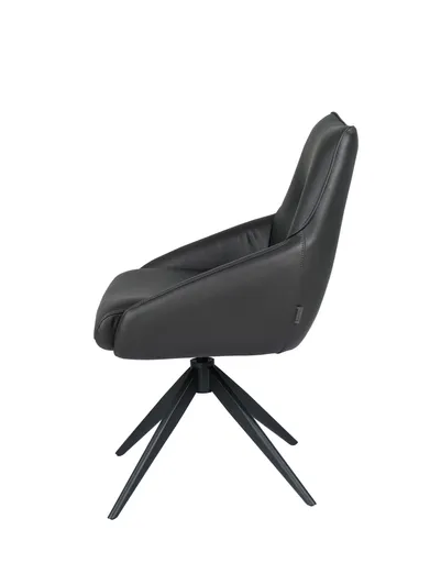 Stuhl MANON - drehbar, Stoff, Schwarz