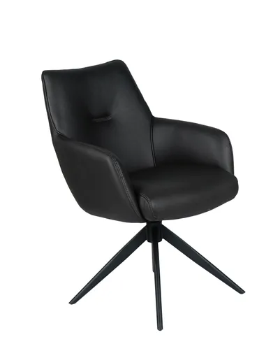 Armlehnstuhl MANON - drehbar, Stoff, Schwarz