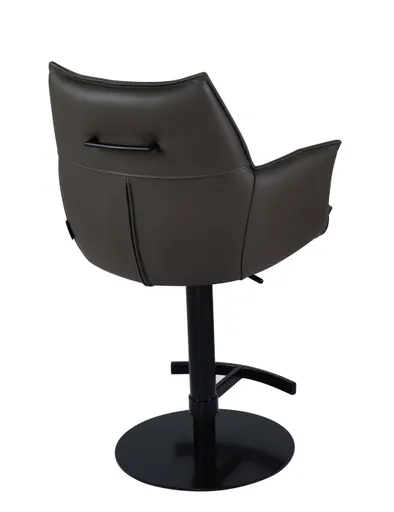 Barhocker MELE - drehbar, höhenverstellbar, Leder, Dunkelbraun