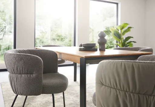 Armlehnstuhl Milana - Stoff, Grau