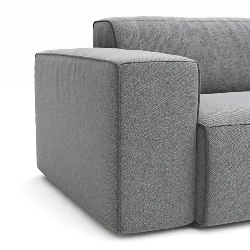 Sofa Elementos - 3-Sitzer, Stoff, Grau