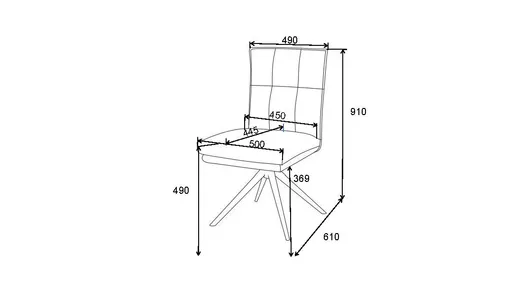 Stuhl MARCELLA - drehbar, Leder, Latte