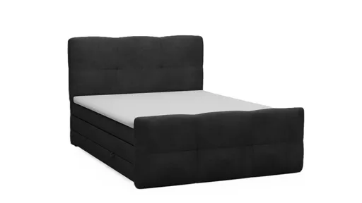 Boxspringbett- Liegefläche ca. 140x200 cm, Stoff, Anthrazit