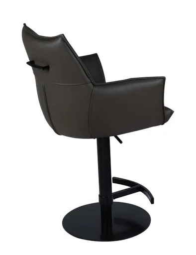 Barhocker MELE - drehbar, höhenverstellbar, Leder, Dunkelbraun