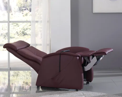 Fernsehsessel EM Bremen - Relaxfunktion (1-motorisch), Leder, Burgund