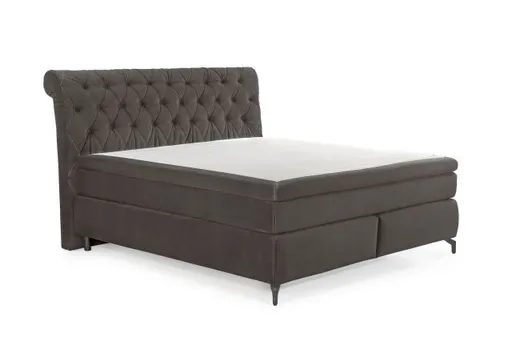Boxspringbett- Liegefläche ca. 180x200 cm, Samtoptik, Grau
