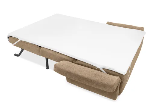  Faltsofa Easy - 2-Sitzer, ca. 140 cm inkl. Schlaffunktion/Topper/Armteil verstellbar, Stoff, Braun