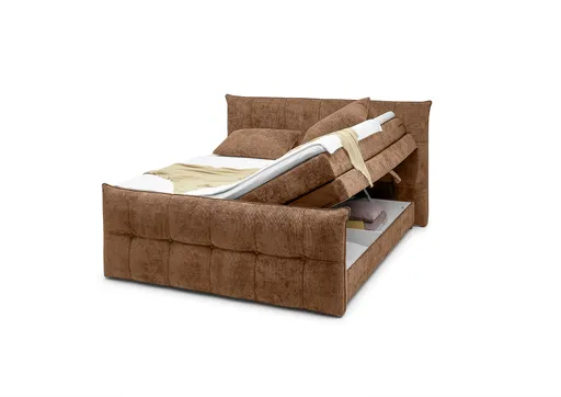 Boxspringbett- Liegefläche ca. 180x200 cm, Stoff, Terracotta