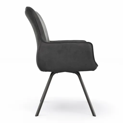 Armlehnstuhl Calyra - Stoff, Anthrazit