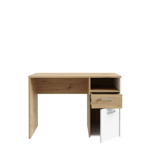 Schreibtisch FILIPO- LB ca. 110x60 cm, Eiche Dekor, Weiß