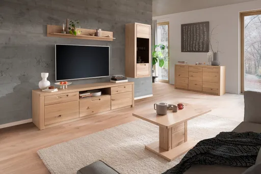 Couchtisch - LB ca. 95x55 cm, Eiche Nachbildung, Eiche massiv geölt