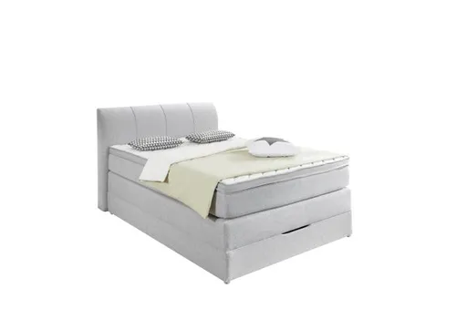 Boxspringbett- Liegefläche ca. 140x200 cm, Stoff, Silber