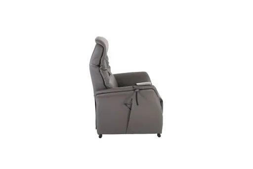 TV-Sessel MARIK - Relaxfunktion, Kopfteil verstellbar, Leder, Dunkelgrau