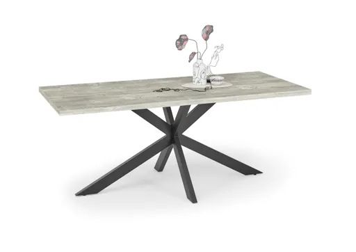 Esstisch - LB ca. 200x100 cm, Betonoptik, Schwarz