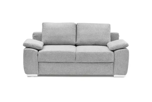 Schlafsofa EMIEL - 2-Sitzer inkl. Schlaffunktion und Bettkasten, Stoff, Dunkelgrau